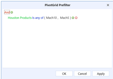 The prefilter dialogue box.